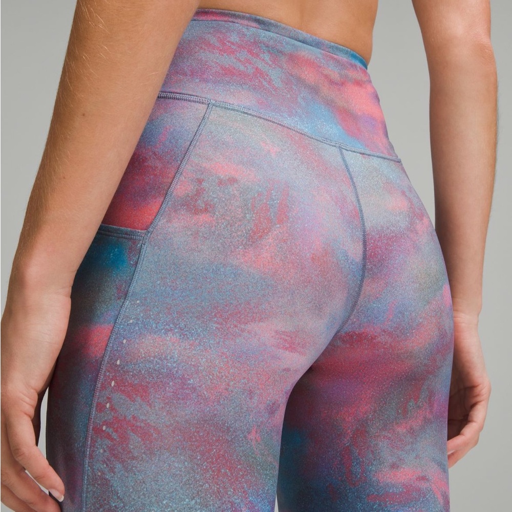 Lululemon Fast and Free HR Tight 25” with Pockets Hazy Afterglow Multi - Picture 4 of 13